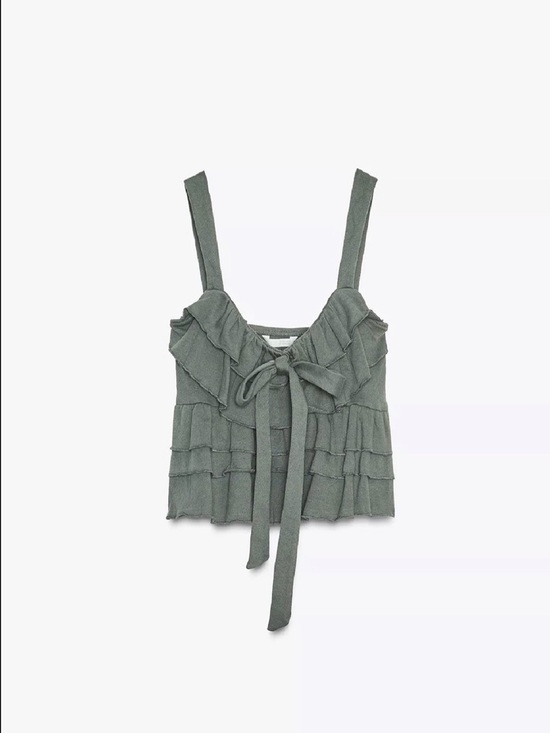 ZARA Ruffled Bow Top - Picture 6 of 8